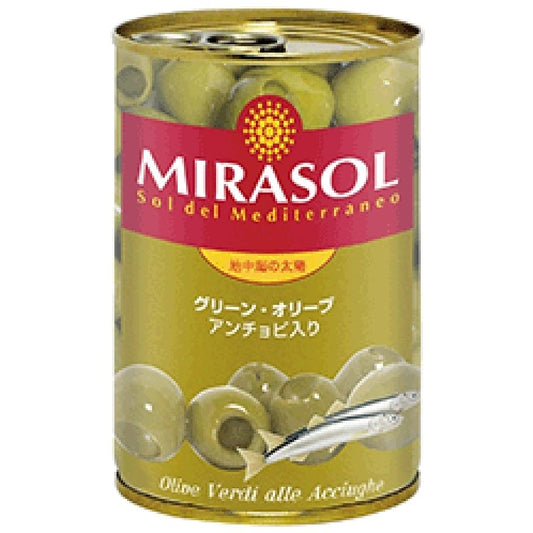 【常温】ミラソル)グリーンオリーブ(アンチョビ入) 300G
