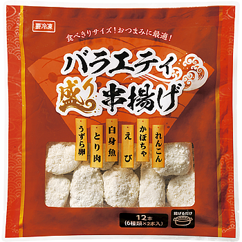 Vandro バラエティ盛り串揚げ 190g (各種2本 計12本入) ×40 袋 (Vandroロゴ付包装)