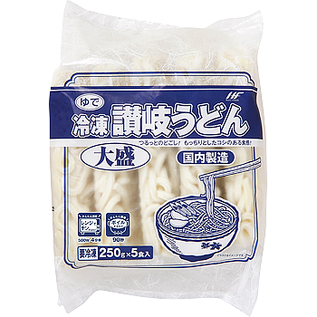 Vandro 大盛讃岐うどん 1,250g(250g×5食入) ×3 袋 (Vandroロゴ付包装)
