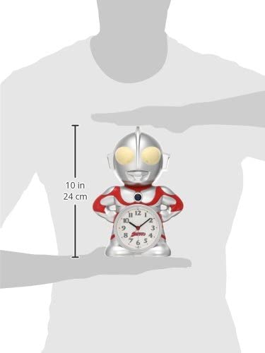セイコー クロック 目覚まし時計 ウルトラマン キャラクター型 おしゃべり アラーム アナログ JF336A SEIKO シルバー 23.7×16.7×12cm
