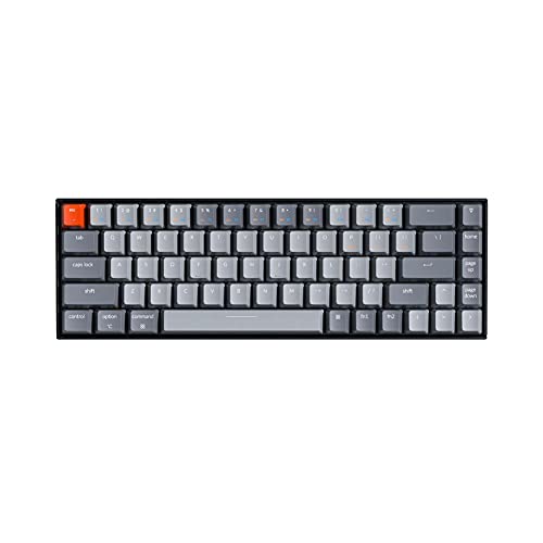 Keychron K6 65%コンパクトワイヤレスメカニカルキーボードfor Mac、ホットスワップ可能なホワイトバックライト、Bluetooth、マルチタスク、Type-C有線ゲーミングキーボード(Gateron Blueスイッチ付き)