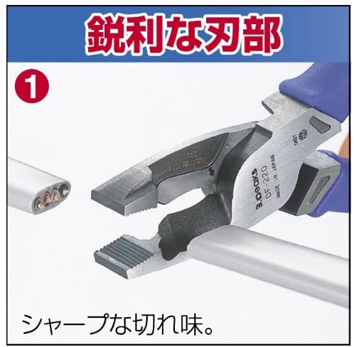 3.peaks 電工Fペンチ 220mm DF-220