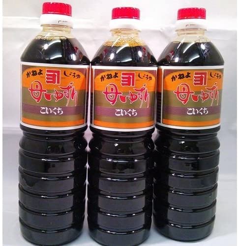 鹿児島の甘い醤油 かねよ 母ゆずり濃口1リットル3本セット