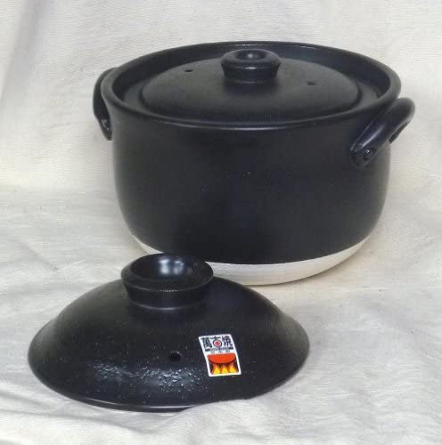 【 昔ながらの ごはん鍋 】 炊飯土鍋 二重蓋 四日市ばんこ焼(日本製) 【 本格派 4合炊 】