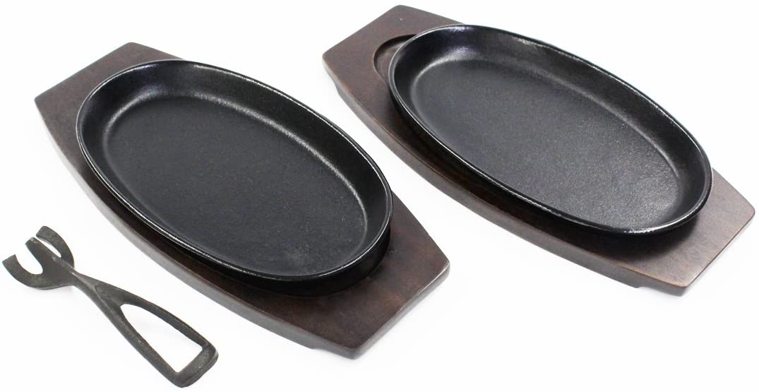 2枚入 ハンドル付 ステーキ皿(木枠付き) ステーキ皿