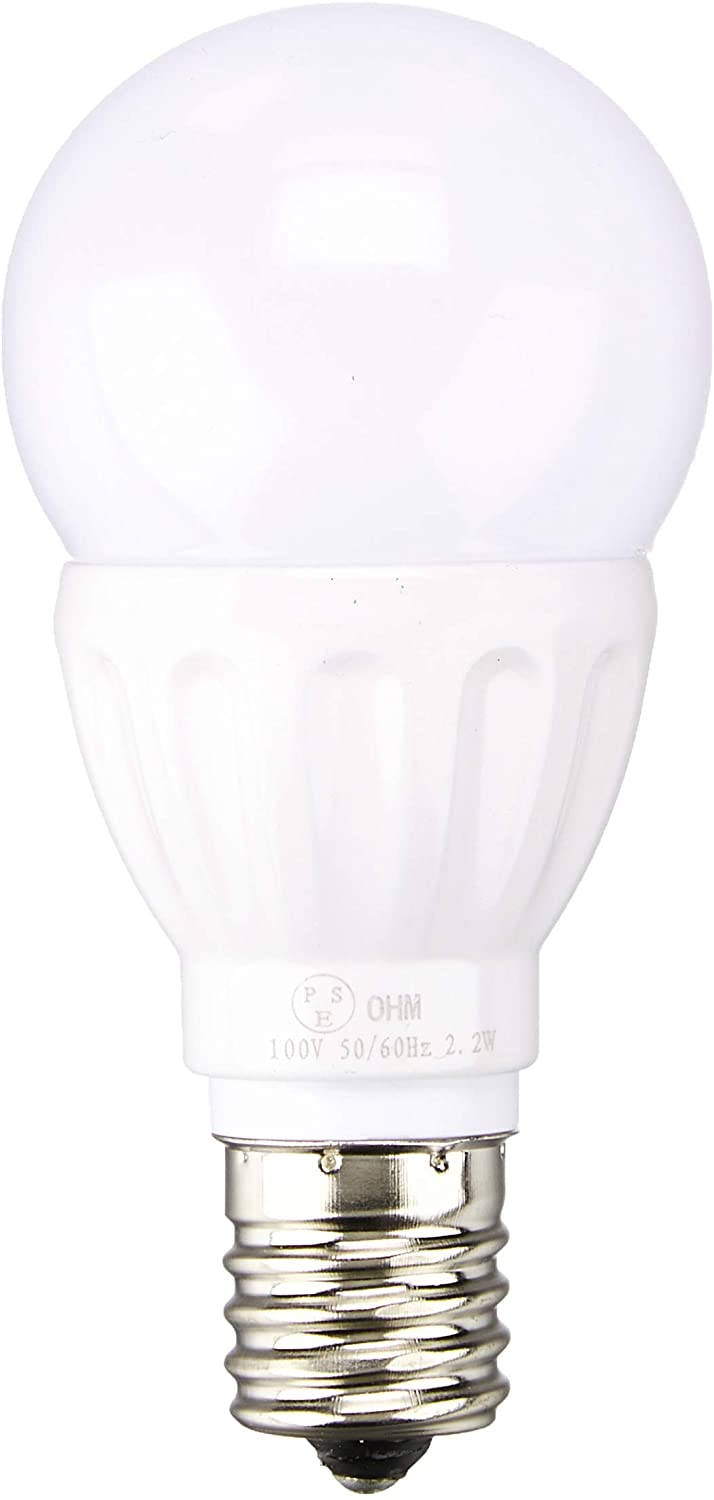 オーム電機 LED電球 小形(25形相当/245lm/2.2W/電球色/E17/全方向配光240°/密閉器具対応/断熱材施工器具対応) LDA2L-G-E17 IS22