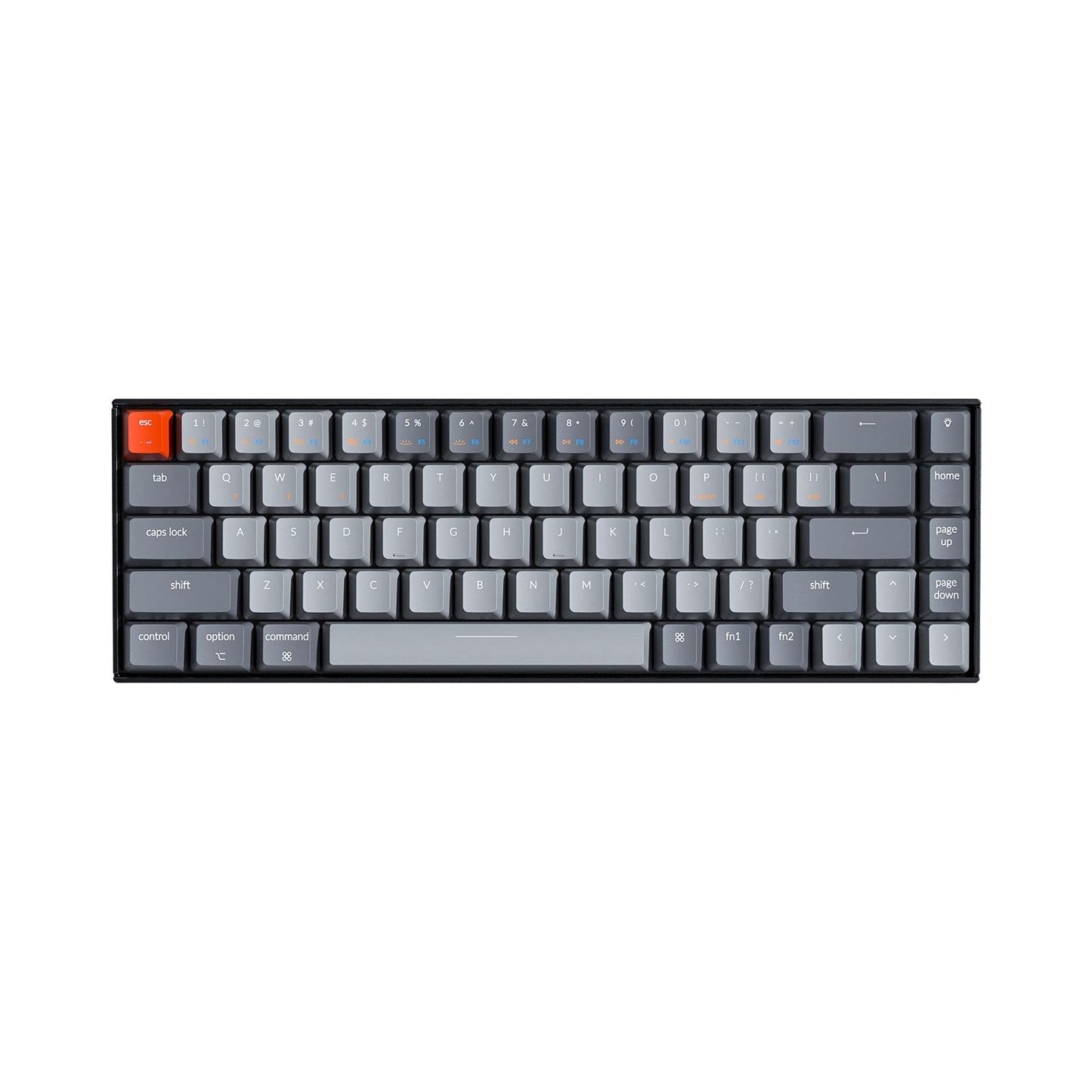 Keychron K6 65%コンパクトワイヤレスメカニカルキーボードfor Mac、ホットスワップ可能なホワイトバックライト、Bluetooth、マルチタスク、Type-C有線ゲーミングキーボード(Gateron Blueスイッチ付き)