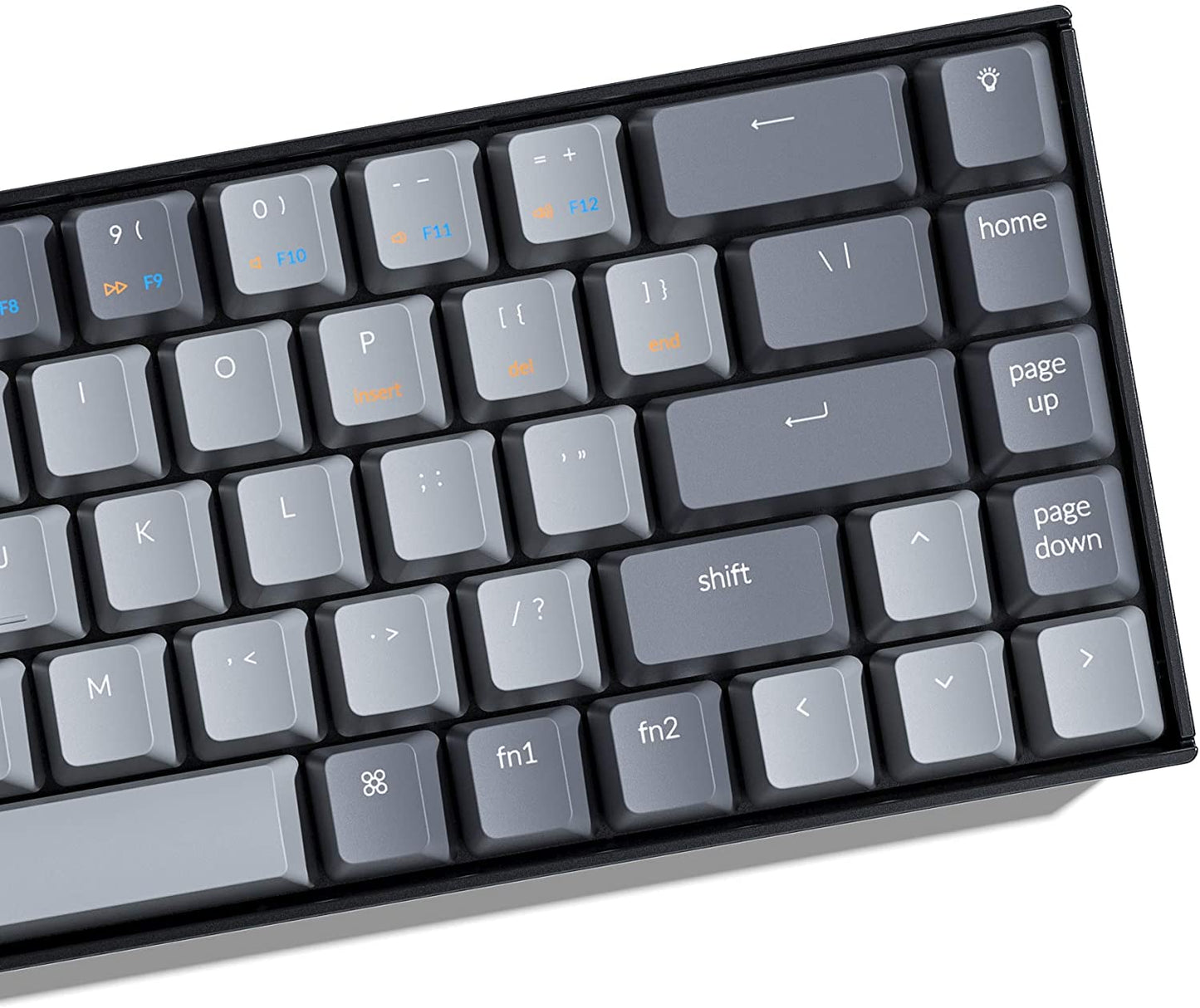 Keychron K6 65%コンパクトワイヤレスメカニカルキーボードfor Mac、ホットスワップ可能なホワイトバックライト、Bluetooth、マルチタスク、Type-C有線ゲーミングキーボード(Gateron Blueスイッチ付き)