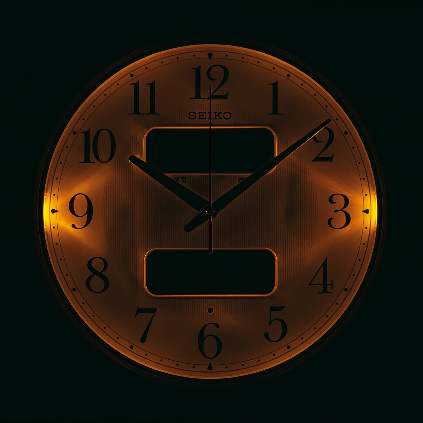 セイコー クロック 掛け時計 自動点灯 電波 アナログ カレンダー 温度 湿度 表示 夜でも見える 薄金色 パール KX384S SEIKO
