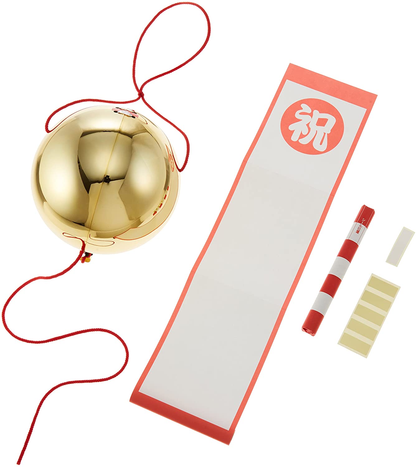 パーティーグッズ 金のくすだま(無地垂れ幕1枚付) 7610