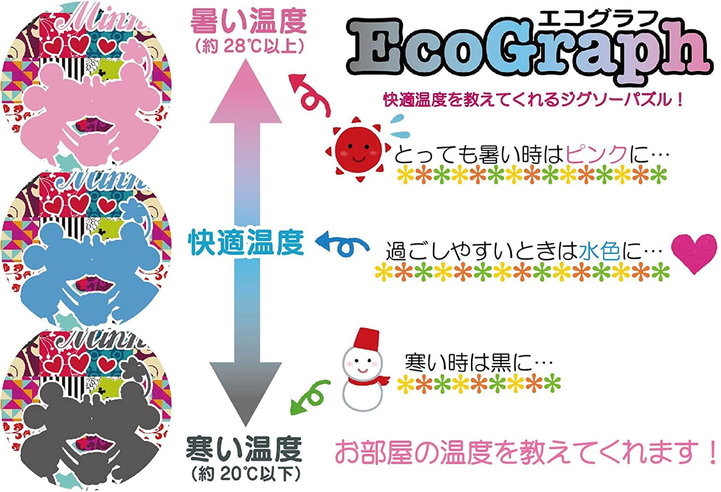 300ピース ジグソーパズル プチ2ライト エコグラフ-ミッキー&ミニー-(16.5x21.5cm)