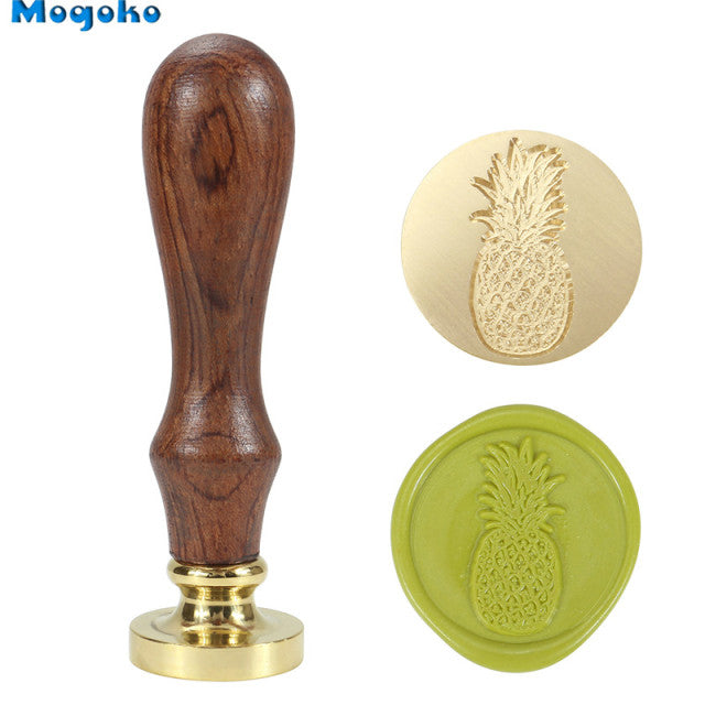 Mogoko ワックスシール,レトロ,クラシック,木材,封筒,アンティークスタンプローズマリー/ラベンダー/モンステラの葉/サボテン|Stamps|
