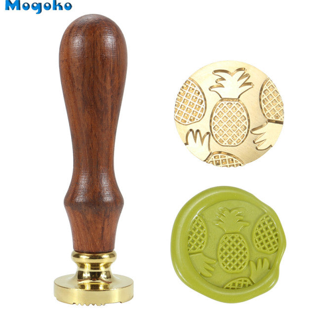 Mogoko ワックスシール,レトロ,クラシック,木材,封筒,アンティークスタンプローズマリー/ラベンダー/モンステラの葉/サボテン|Stamps|