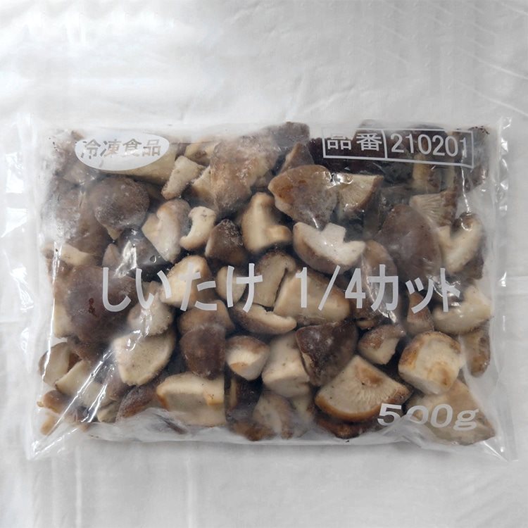 【冷凍】しいたけ1／4カット 500G