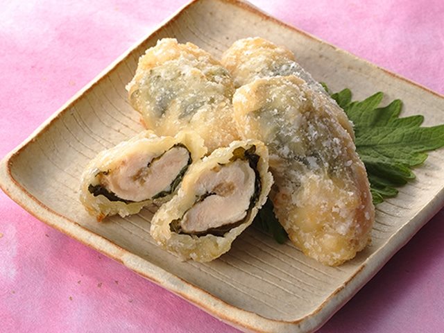 【冷凍】【在庫限】ささみの竜田揚(梅しそ巻) 約27G　30食入