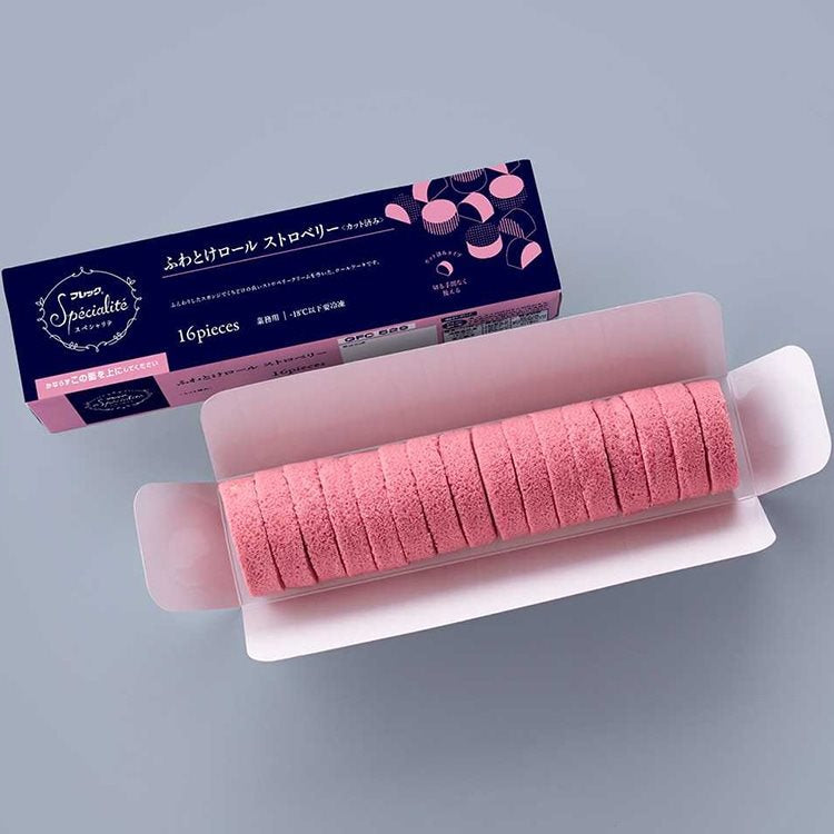 【冷凍】カット済みケーキ ふわとけロール ストロベリー 170G