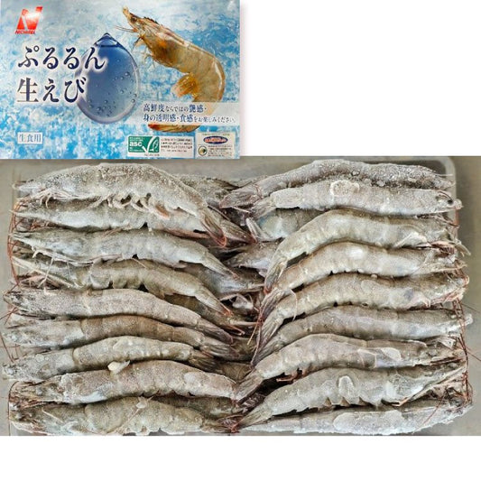 【冷凍】ぷるるん生えびASC35尾生食用有頭バナメイ 1KG