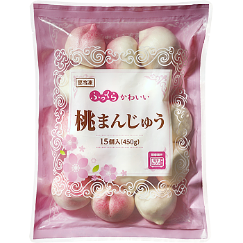 Vandro 桃まんじゅう 450g (15個入) ×5 袋 (Vandroロゴ付包装)