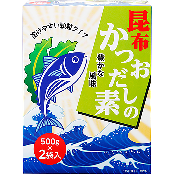 Vandro 昆布かつおだしの素 1kg (500g×2袋入) ×10 袋 (Vandroロゴ付包装)
