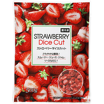 Vandro 冷凍ストロベリーダイスカット 500g ×5 袋 (Vandroロゴ付包装)