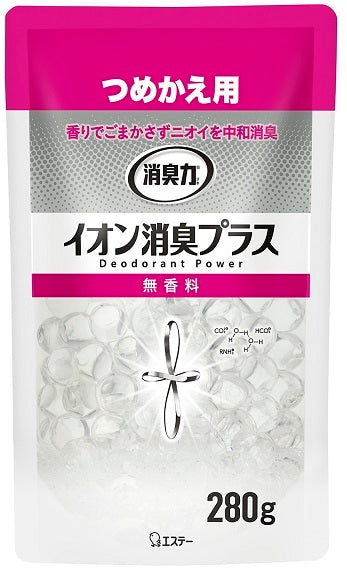 エステー 消臭力　クリアビーズ　イオン消臭プラス　つめかえ　２８０ｇ×12パック