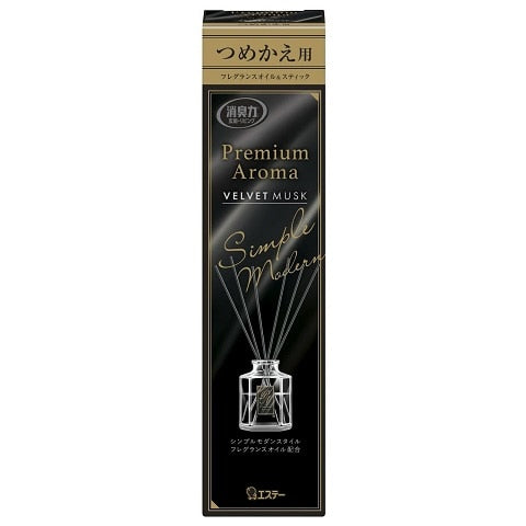 エステー 玄関・リビング用消臭力　プレミアムアロマ　Ｓｔｉｃｋ　つめかえ用　ベルベットムスク　５０ｍｌ×2パック