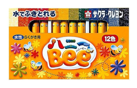クレヨン水性１２色　ハニーＢＥＥ×3パック
