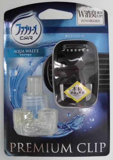 P＆G ファブリーズ車用　プレミアムクリップ　アクアワルツ　本体×5パック