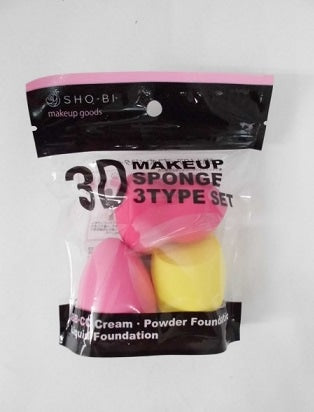 SHO-BI ３Ｄメイクアップスポンジ　３タイプセット×5パック