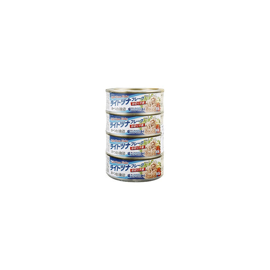 Vandro ライトツナフレーク缶(かつお油漬) 80g×4缶入 ×1 缶 (Vandroロゴ付包装)