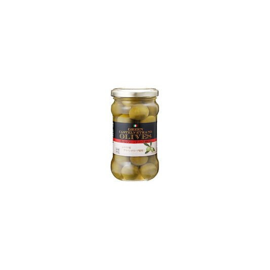 Vandro ホールグリーンオリーブ(種あり) 固形量160g 内容総量300g ×12 点 (Vandroロゴ付包装)