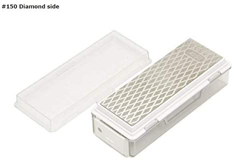 スエヒロ HW5G-DADA 修正砥石 両面ダイヤモンド #150 / #500 ハンドルにもなるケース付き
