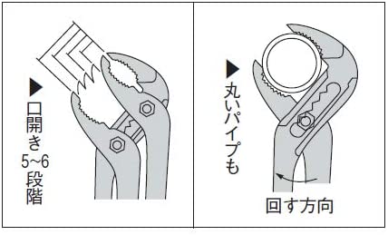 スーパー ウオ-タ-ポンププライヤ(JIS)ビニールグリップ(5段階調節型) GWZ250H