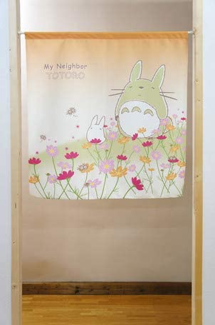 のれん　となりのトトロ　85×90cm　四季と植物シリーズ (コスモス-11236)