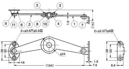スガツネ工業 ワンタッチステー S-23 キャッチ機構付(左用) S-23L