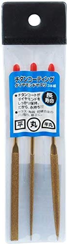 EB-SK11 チタンコート ダイヤモンドヤスリ 平・丸・半丸 3PCS