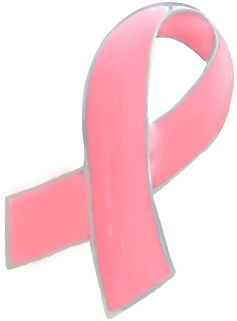 chiwanji シルバーの端 ピンクリボン ピンバッジ 小 乳がん マンモグラフィ 検診 早期発見 バッチ バッヂ 2ピース入り