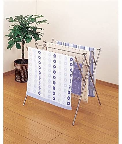 ステンレス製タオル掛けスタンド/室内物干し 【干し部7本】 幅78cm 大判バスタオル可 スリム収納 『セキスイ』 ds-1925846