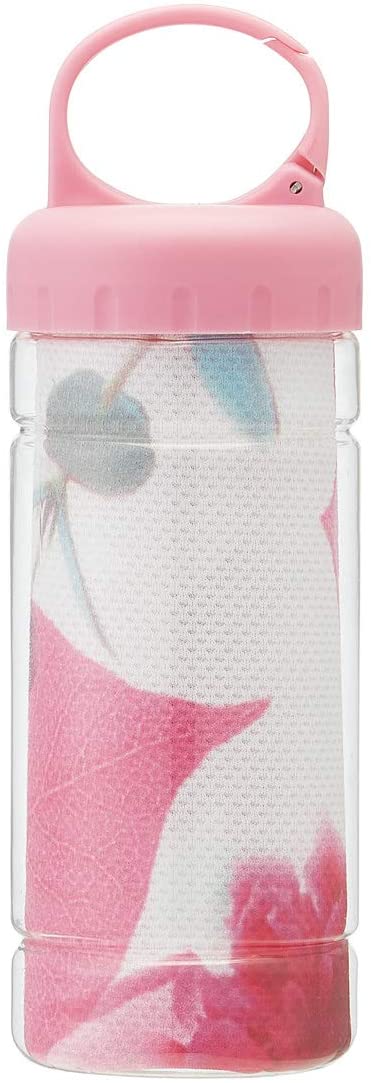 スケーター 冷却タオル 接触冷感 ケース付き ハーバリウム ピンク 30×100cm TOC1