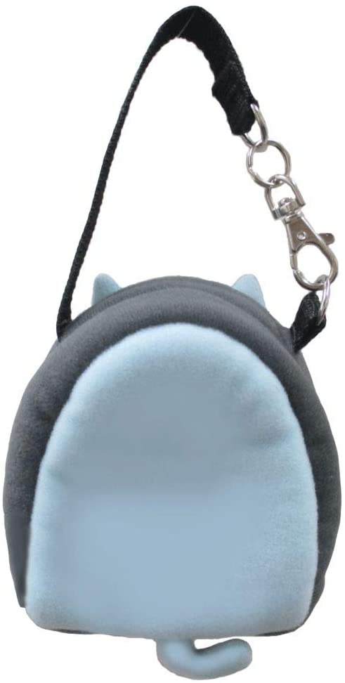 ねこだんご おさんぽ~ち ねこ型キャリー 水色 ぬいぐるみ 高さ8.5cm