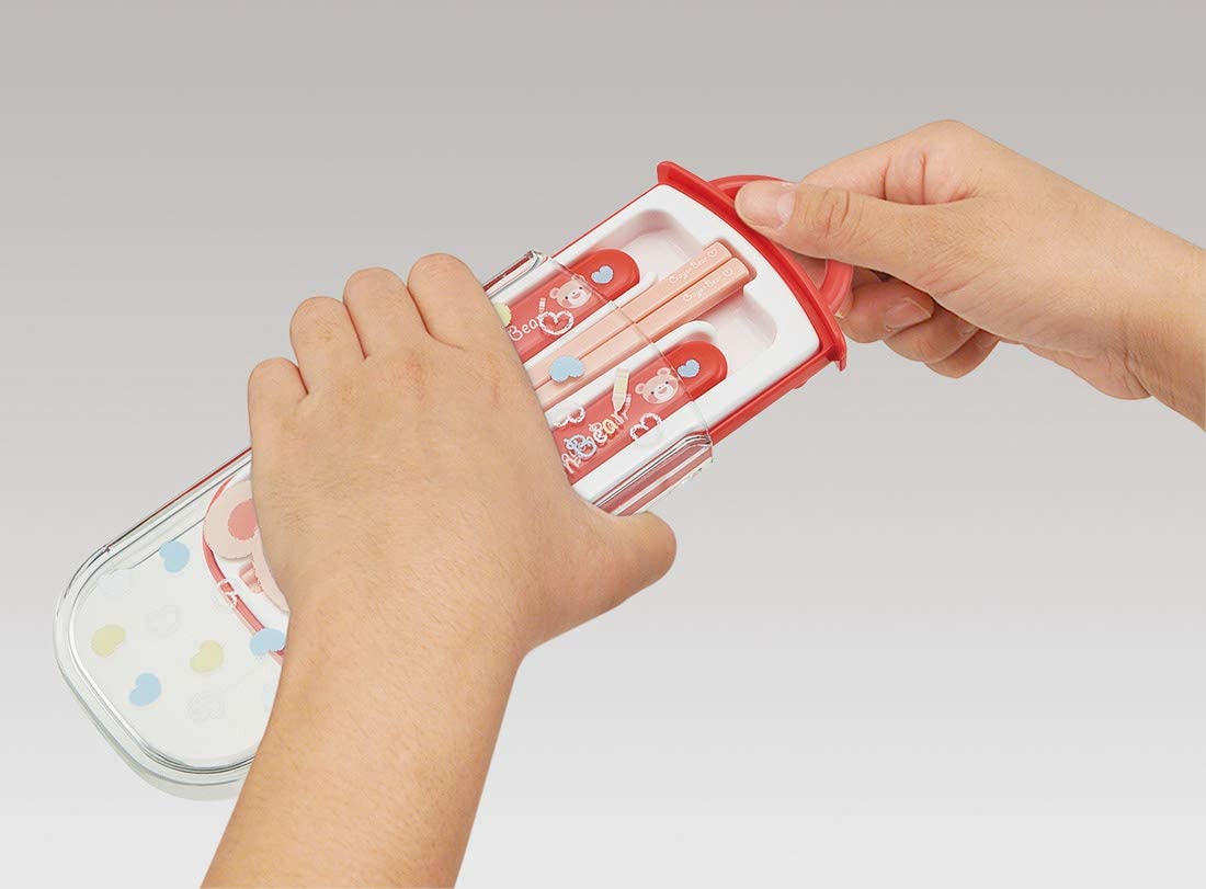 スケーター 弁当用箸 子供用 トリオセット 箸 スプーン フォーク クレヨンベアー ガール 日本製 16.5cm TCS1AM