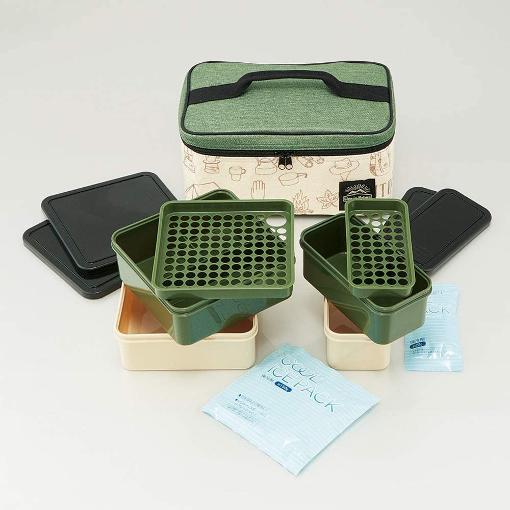 スケーター 行楽弁当箱 保冷バッグ付 保冷剤付 LIVE NATURE 大型 日本製 KCPC4