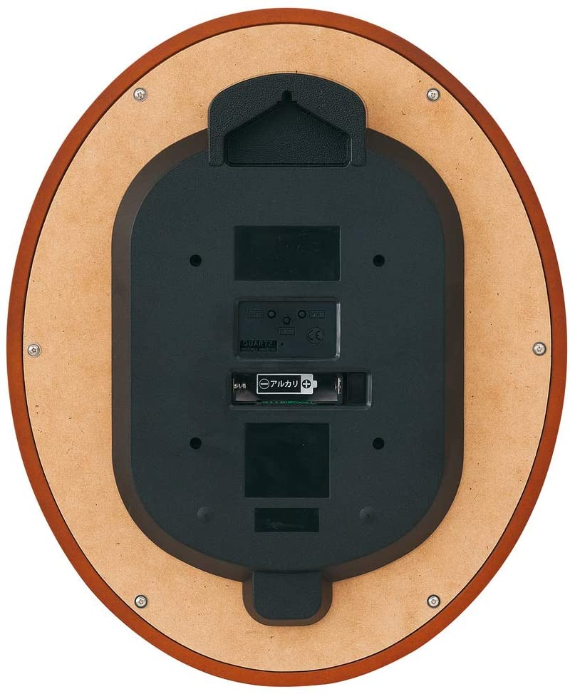 セイコー クロック 掛け時計 電波 アナログ 楕円型 木枠 茶 木地 KX390B SEIKO