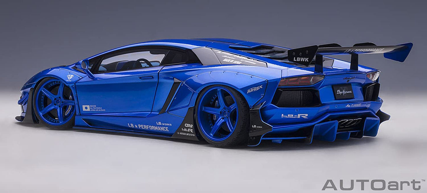 AUTOart 1/18 リバティーウォーク LB-WORKS ランボルギーニ アヴェンタドール リミテッドエディション ハイパー・ブルー 完成品 79183