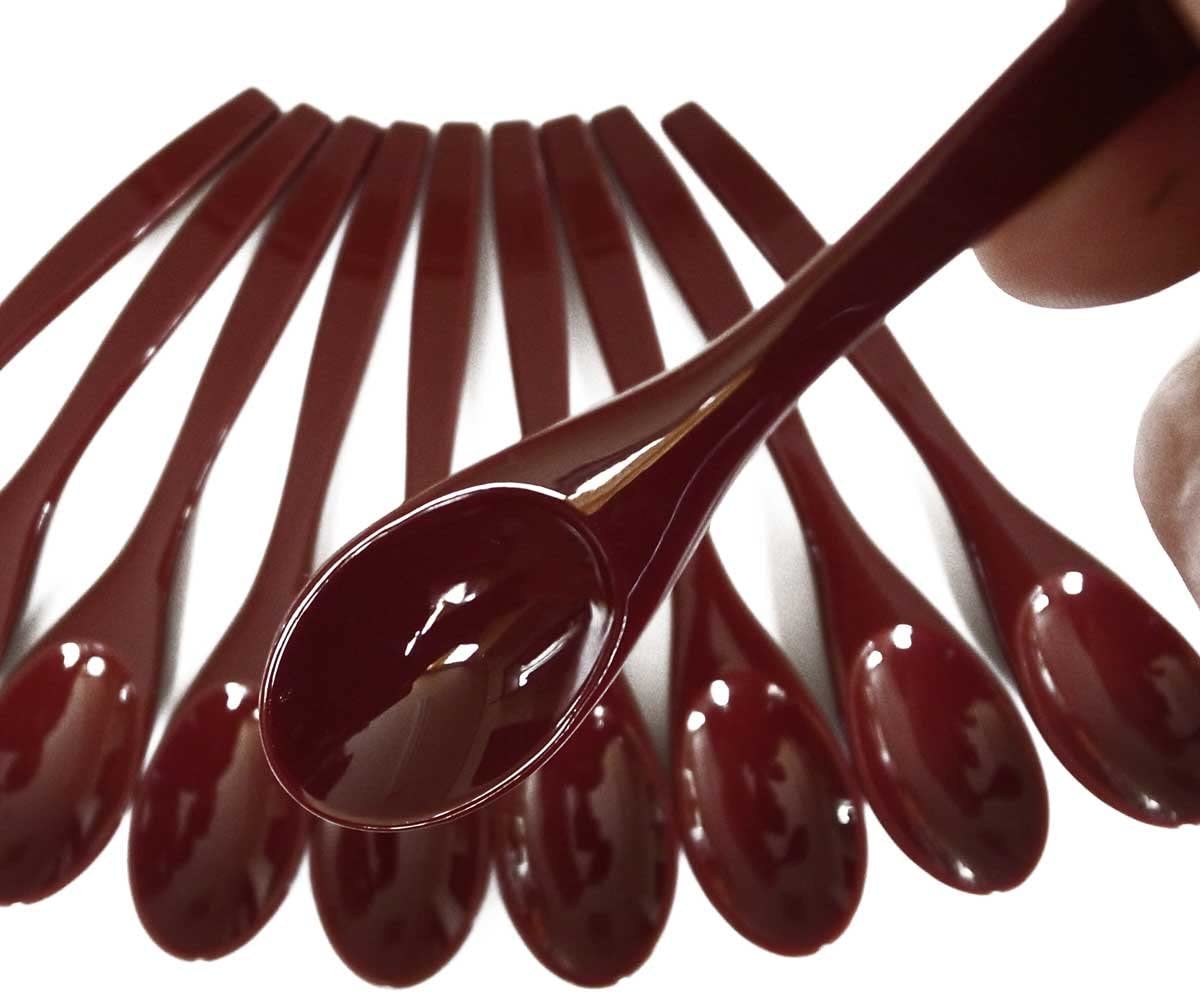 スプーン 樹脂製 小 朱 10本セット