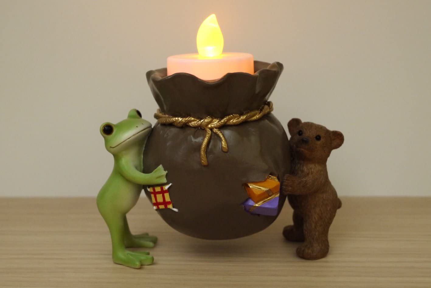 Copeau(コポー) カエルとクマのキャンドルホルダー 71621 11×6.5×8.5cm