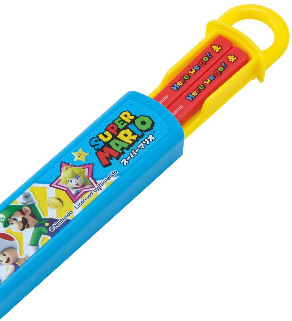 スケーター 子供用 抗菌Ag+ 箸 箸箱セット スーパーマリオ21 16.5cm ABS2AMAG 日本製-A