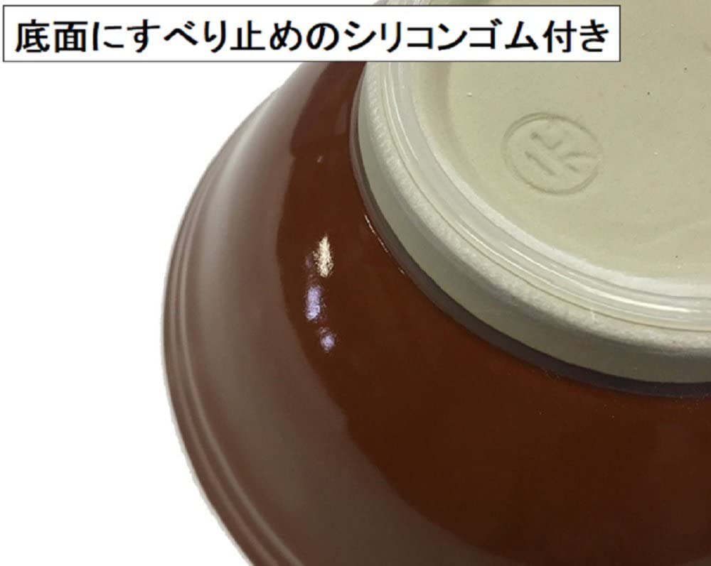 元重製陶所 石見焼 すり鉢 7号 (直径22cm・すべり止め付) 赤茶色