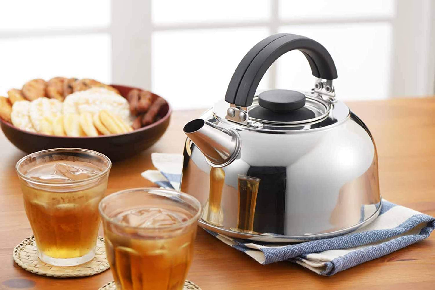 ヨシカワ 冷蔵庫にも入る麦茶のやかん 2.8L SJ1775 シルバー