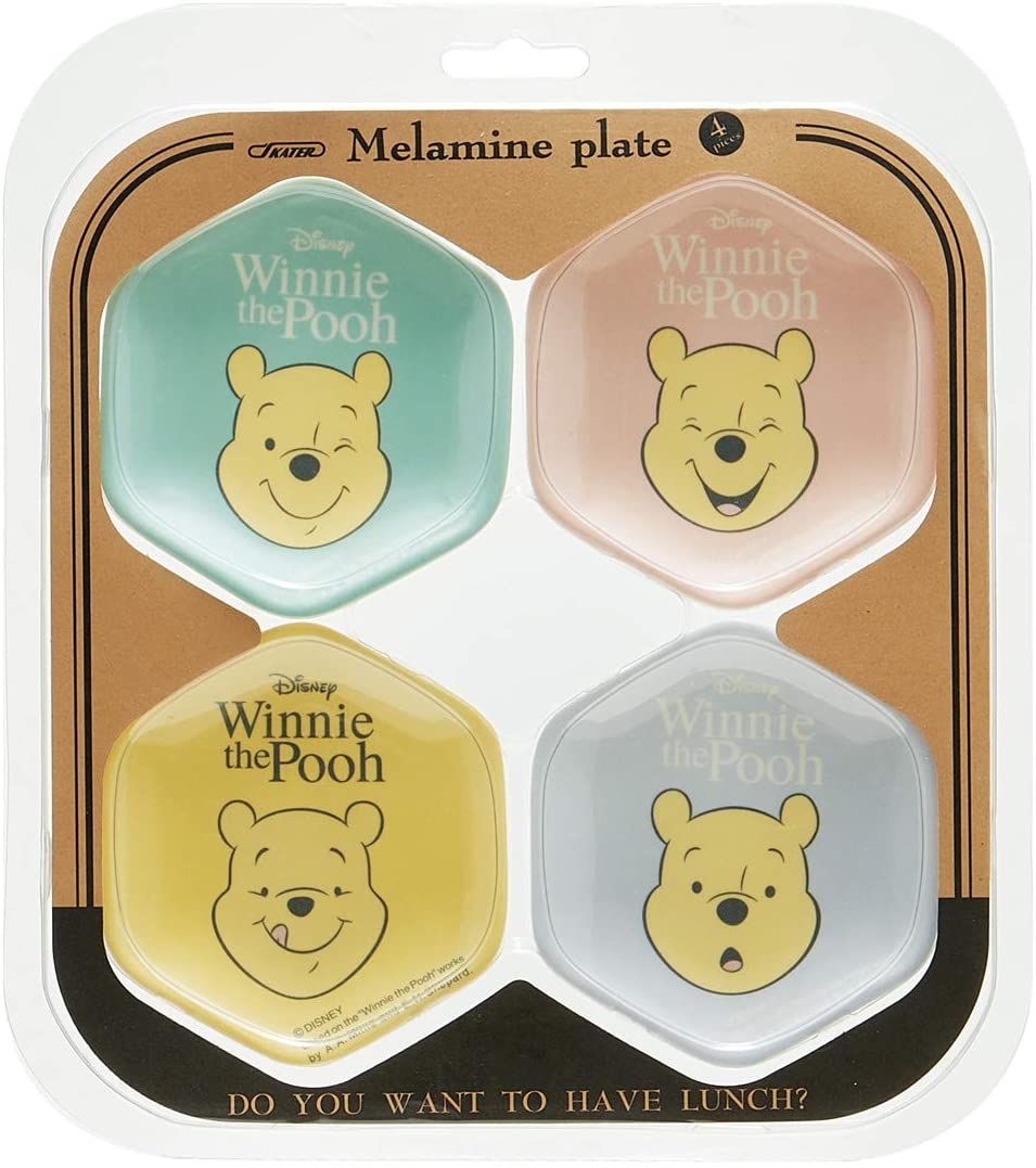 スケーター メラミン ミニプレート 六角形 4P くまのプーさん パステル ディズニー MPHN1-Q